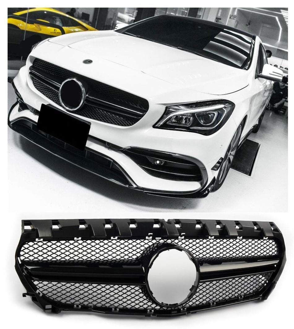 per Mercedes C117 CLA 45 AMG 13-18 Griglia Radiatore Nero Lucido
