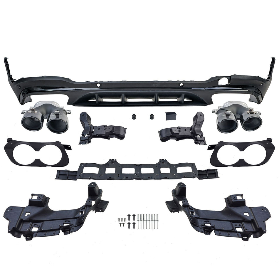 DIFFUSORE POSTERIORE AMG + 2 Doppi TERMINALI per MERCEDES GLC X253 SUV 2019-2022