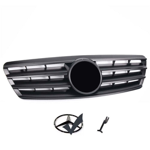 per Mercedes C W203 00-07 Griglia Anteriore Nero Opaco AMG Look