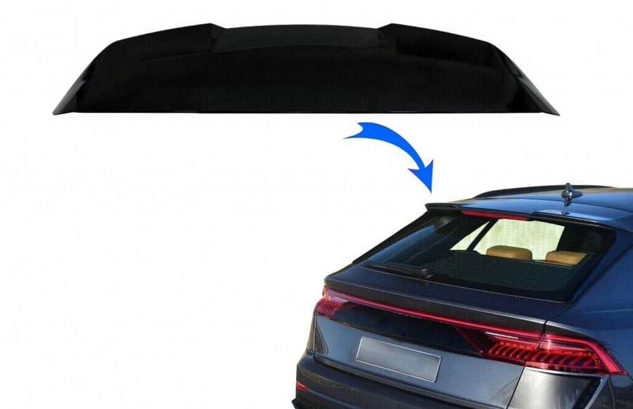 Spoiler posteriore sul tetto per SUV Audi Q8 (2018-up) RS Design Piano Black