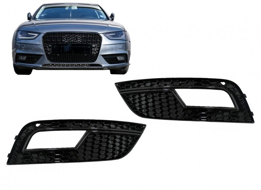 Coperchi fendinebbia per Audi A4 B8 Facelift (2012-2015) RS4 Design Nero