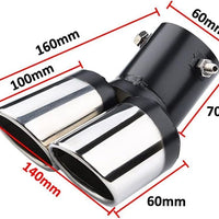 Doppi Terminali INOX Auto 62mm Curvati per scarichi marmitte✅da 3,8cm a 5,7cm