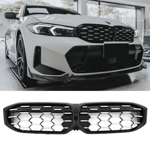 per BMW SERIE 3 G20 G21 LCI GRIGLIA DOPPIA BARRA NERO CROMO