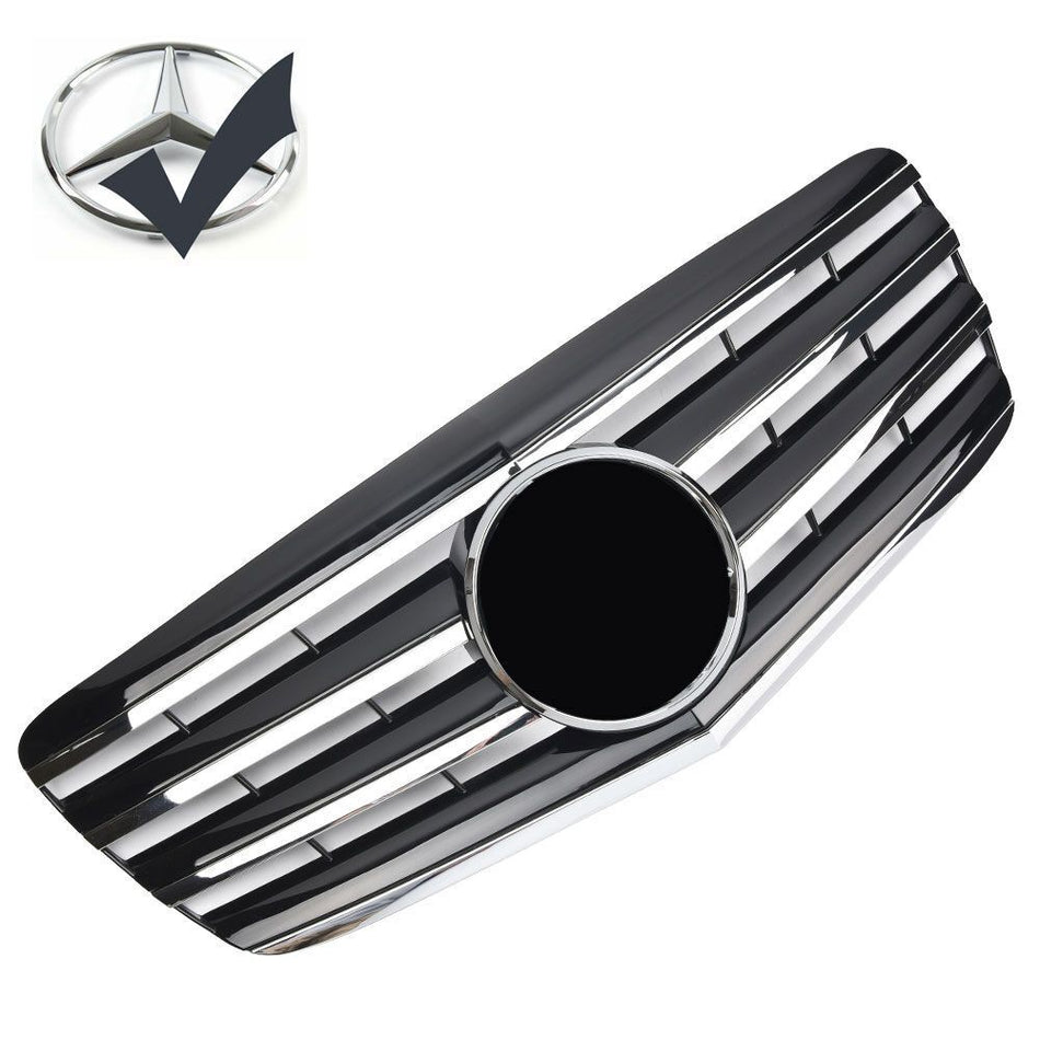 Griglia sportiva per Mercedes W211 S211 E 2006-2009 cromata nera AMG LOOK