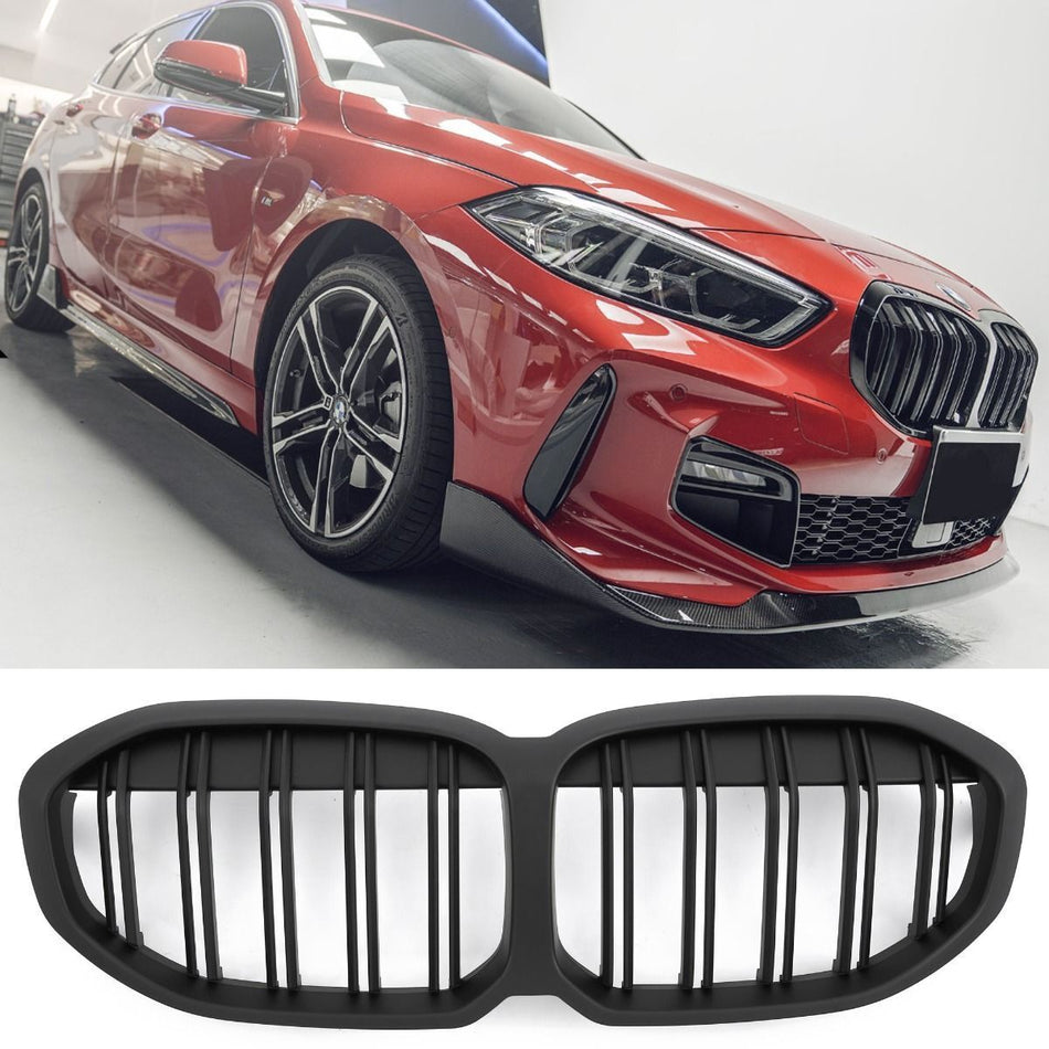 per BMW SERIE 1 F40 F41 GRIGLIA DEL RADIATORE DOPPIO PONTE NERO OPACO
