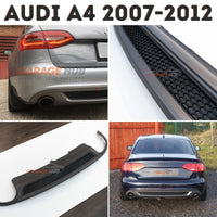 DIFFUSORE 🔥S4 look per AUDI A4 B8 2007-2012 POSTERIORE SOTTO PARAURTI ABS OPACO