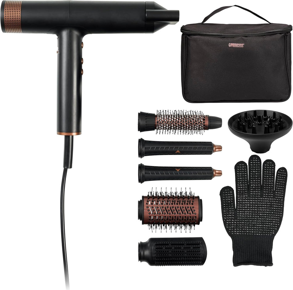 Princess Airstyler Pro, 7-in-1, 3 Livelli di Calore e Velocità, Funzione...