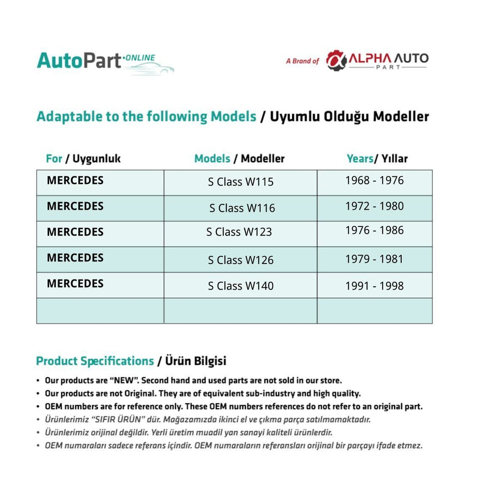 Guarnizione Tetto Apribile per Mercedes W115 W116 W123 W126 W140