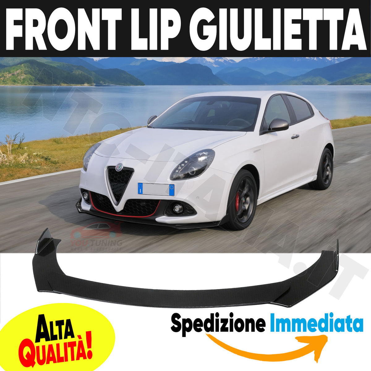SOTTO PARAURTI LOOK VELOCE per ALFA ROMEO GIULIETTA LAMA SPLITTER FRONTALE – vista 10