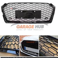 Griglia QUATTRO Nero Lucido RS5 LOOK Nido d'ape per --> Audi A5 B9 2016-2019