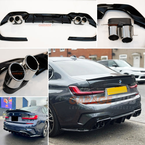 DIFFUSORE +2 TERMINALI INCLUSI *Look M3* per BMW Serie 3 G20/G80 M Performance