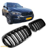 A per X5 X6 F15 F16 SPORT GRIGLIA DEL RADIATORE DOPPIA STAFFA NERO LUCIDO