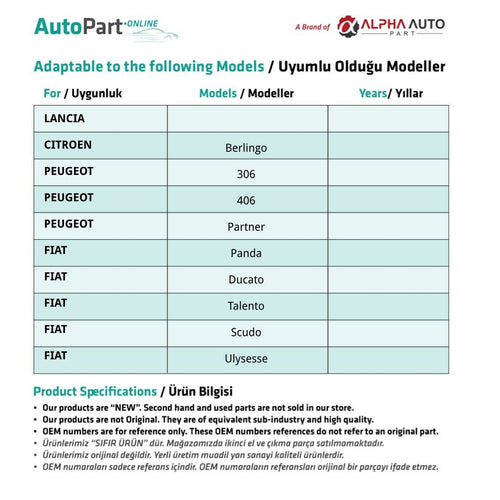 Guarnizioni per freni e frizione Citroen Peugeot per Fiat