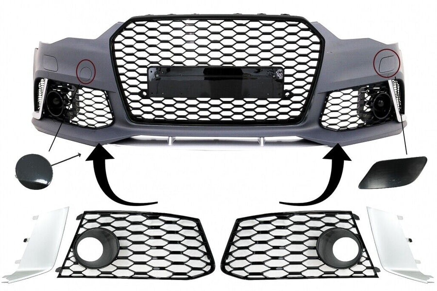 Parti del paraurti anteriore per Audi A6 C7 4G Facelift (2011-2018) Design RS6