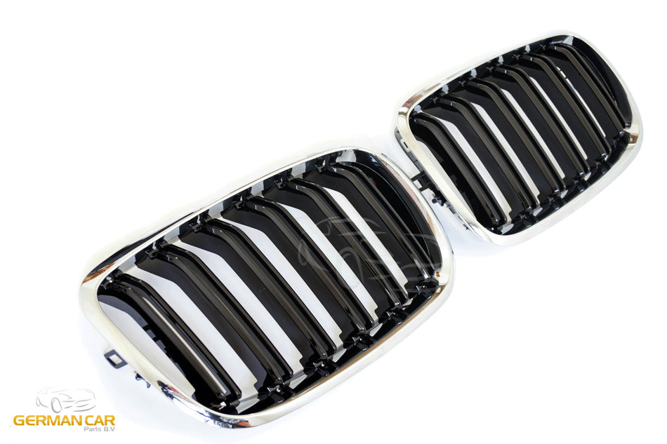 A per X5 X6 E70 E71 SPORT GRIGLIA RADIATORE DOPPIA STRISCIA CROMATA NERA