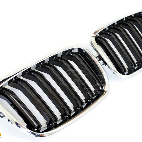 A per X5 X6 E70 E71 SPORT GRIGLIA RADIATORE DOPPIA STRISCIA CROMATA NERA