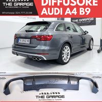 DIFFUSORE Posteriore RS4 per Audi A4 B9-8W (2015-2019) con Bordatura SILVER