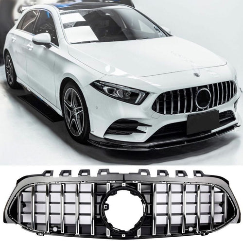 GRIGLIA PANAMERICANA per MERCEDES CLASSE A W177 2018-23 ANTERIORE SILVER AMG
