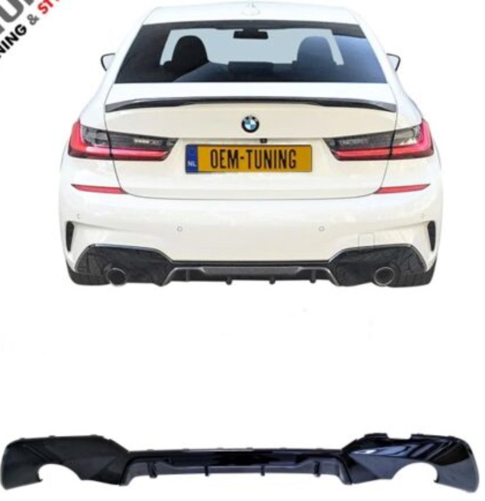 Diffusore M3 posteriore per BMW Serie 3 G20 G21 2018-2022 (solo per MSport) Nero