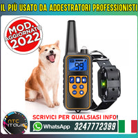 COLLARE e TELECOMANDO 800m per Addestramento CANI SCOSSA ELETTRICO LCD