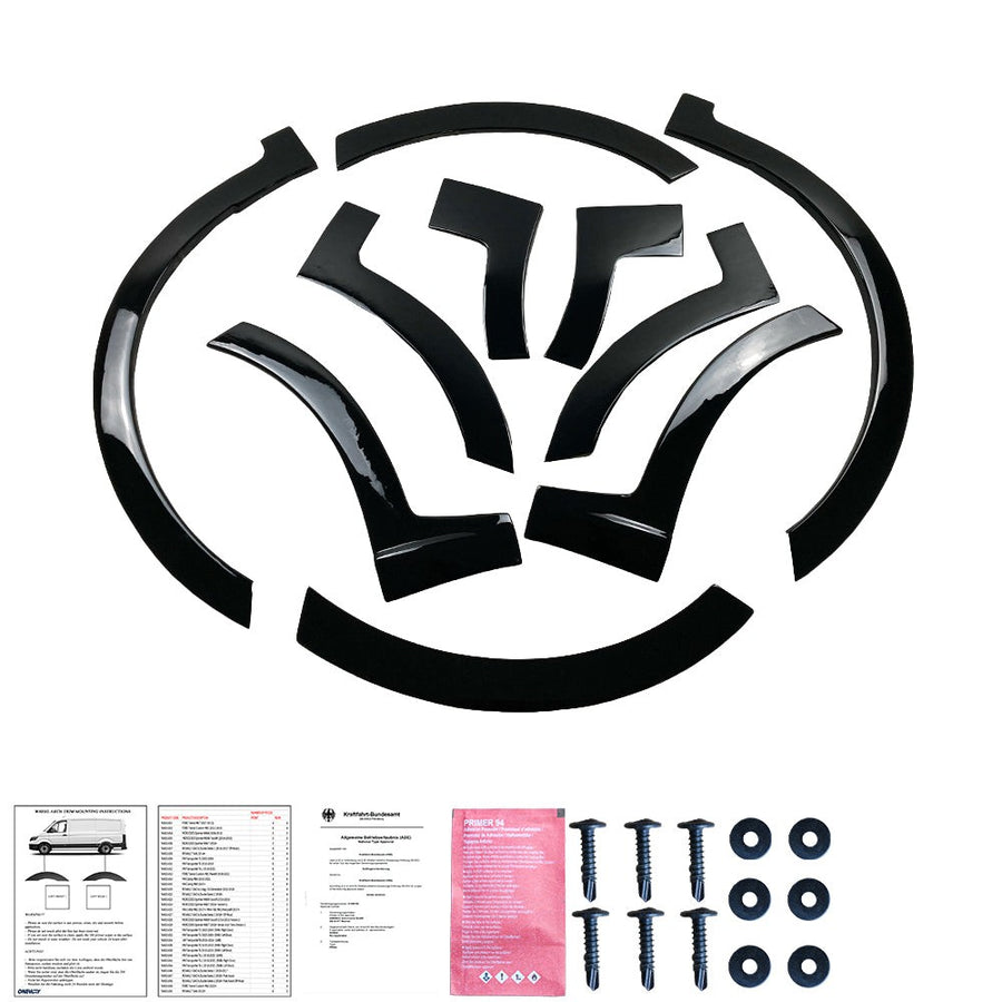 Copri passaruota compatibili con VW VOLKSWAGEN Caddy MK5 2021+ (Nero lucido) con