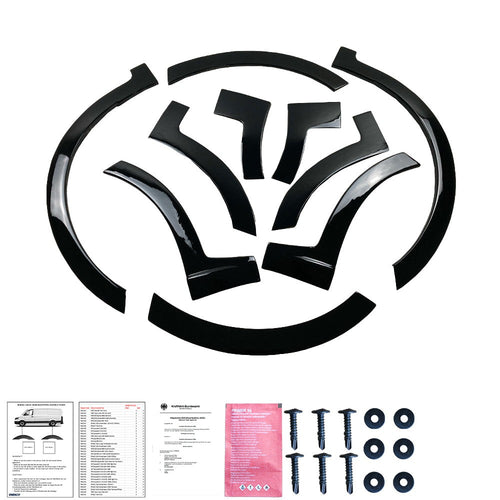 Copri passaruota compatibili con VW VOLKSWAGEN Caddy MK5 2021+ (Nero lucido) con
