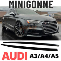 TOP SELLER Sotto Minigonne per AUDI A3 8P 8V 8Y *RS-Look* Laterali Nero ABS
