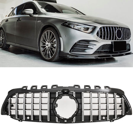 GRIGLIA A45 PANAMERICANA per MERCEDES CLASSE A W177 2018-2023 SILVER - CROMATA – vista 3