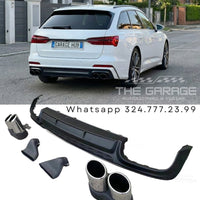 DIFFUSORE POSTERIORE S6 Design + TERMINALI per AUDI A6 (solo S-LINE) dal 2019