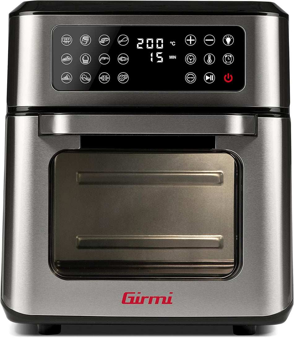 Girmi FG97 Friggitrice ad Aria 12 Litri e Forno Elettrico, Grigio Acciaio