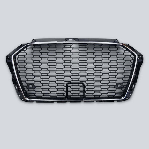 per AUDI A3 8V 2016-2020 Griglia Radiatore RS3 Look Nero Cromato