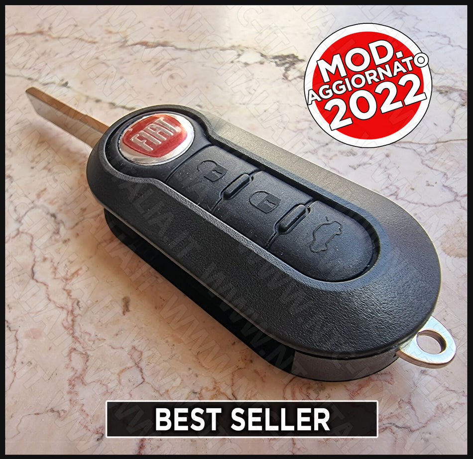 GUSCIO CHIAVE x Fiat 500 500L Panda Punto Evo Bravo Stilo Tasti gomma con LOGO'