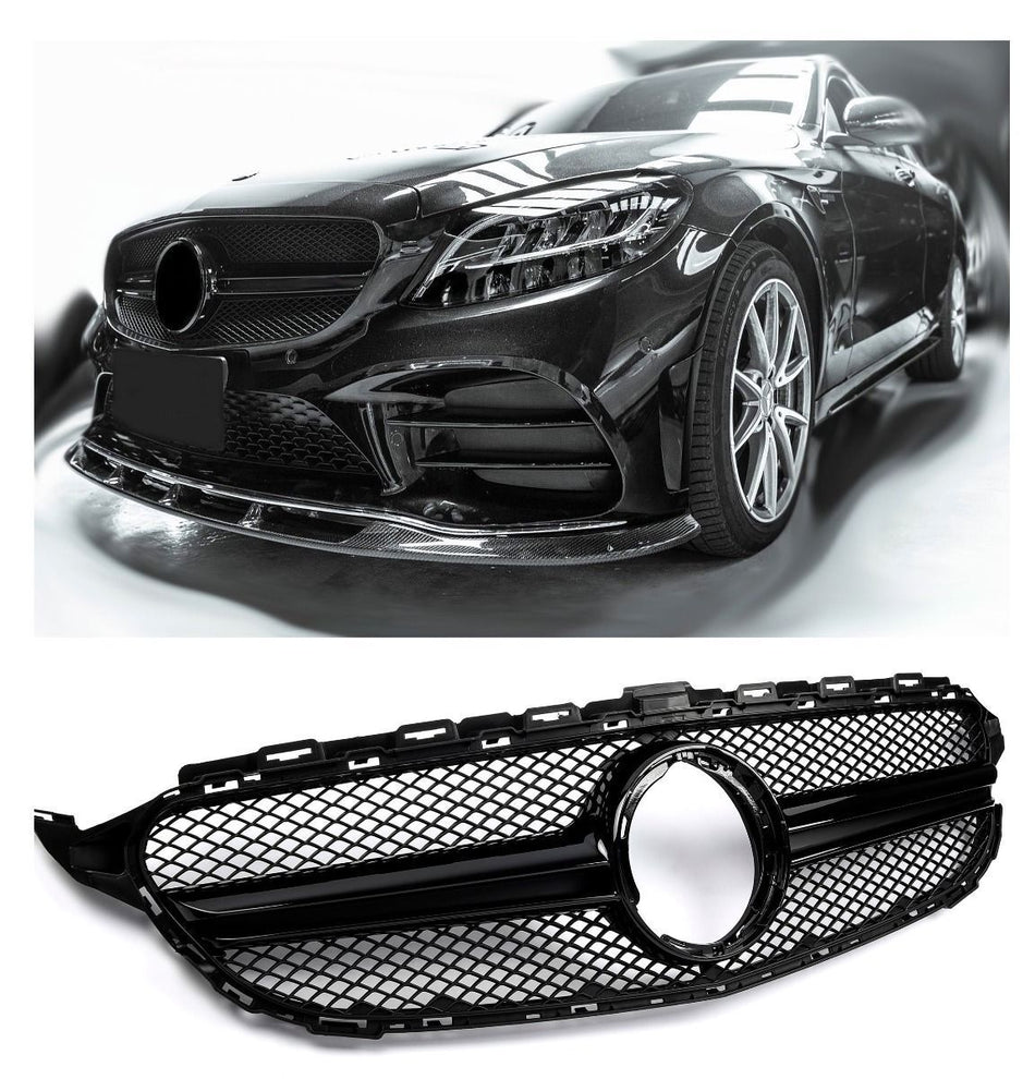 per Mercedes C W205 S205 2018-2021 Griglia Anteriore Look AMG