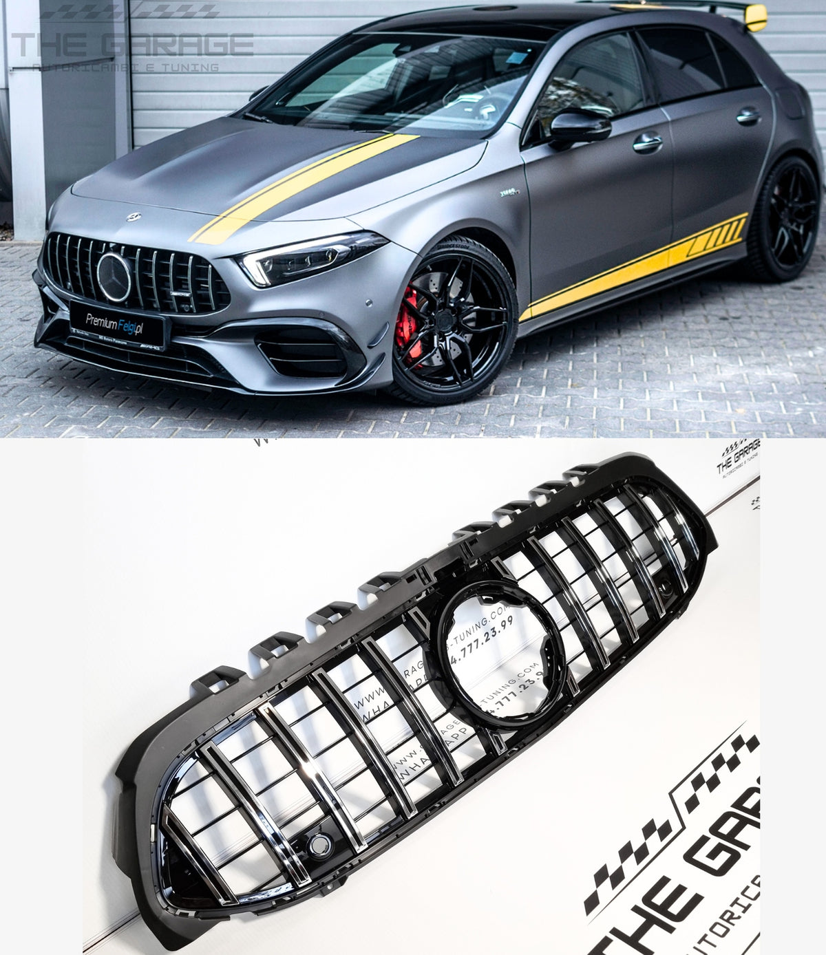 GRIGLIA A45 PANAMERICANA per MERCEDES CLASSE A W177 2018-2023 SILVER - CROMATA – vista 21
