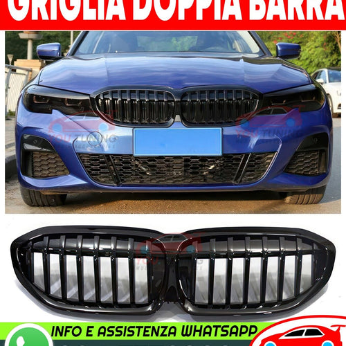 GRIGLIA DOPPIA FASCIA 😍M-LOOK BMW SERIE 3 G20 G21 DOPPIA FASCIA✨NERO