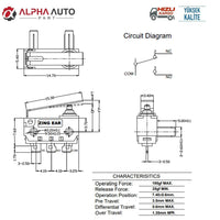Microswitch lato passeggero Ford Connect (impermeabile)