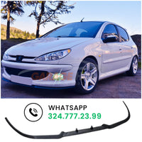 LAMA FRONTALE 🏁SPORT🏁PEUGEOT 206 SOTTO PARAURTI SPLITTER SPOILER ANTERIORE
