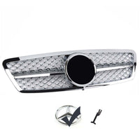 per Mercedes C W203 Griglia Anteriore A Nido D'APE Cromata AMG