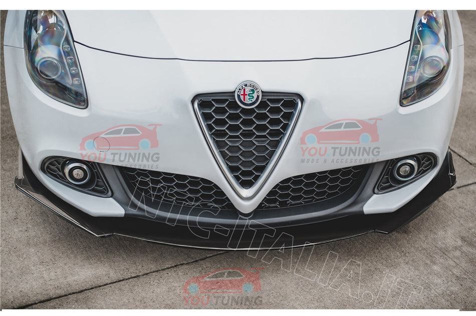 💎ALFA GIULIETTA💎 FRONT LIP SPOILER FRONTALE SOTTO PARAURTI LUCIDO NERO ABS