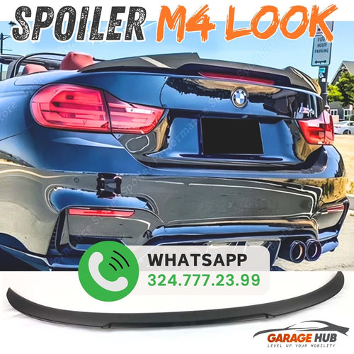Spoiler Posteriore M4 Mod per BMW Serie 4 F33 Cabrio 2013-20 con base nero opaco