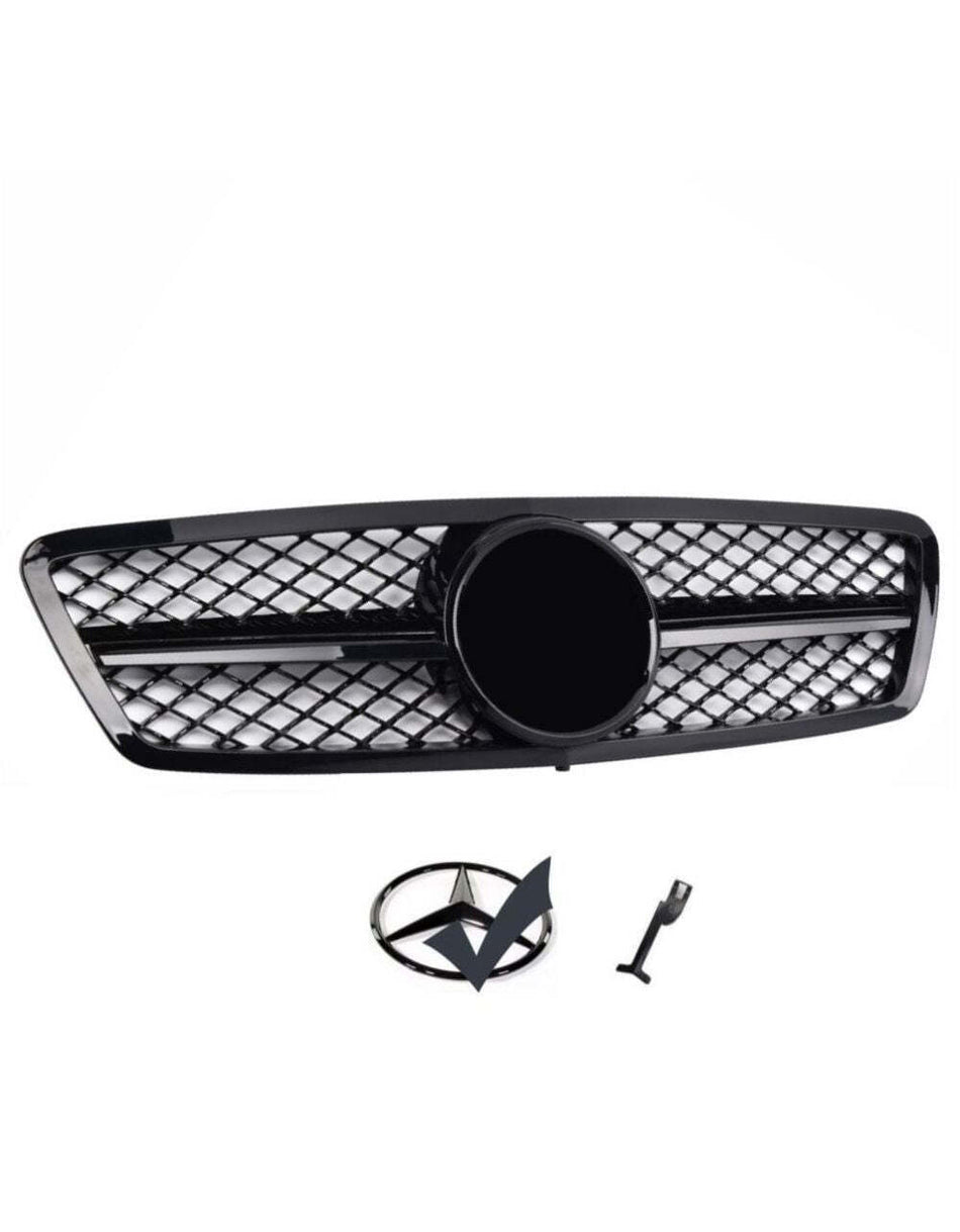 per Mercedes C W203 Griglia Radiatore Nero Nido d'ape LOOK AMG