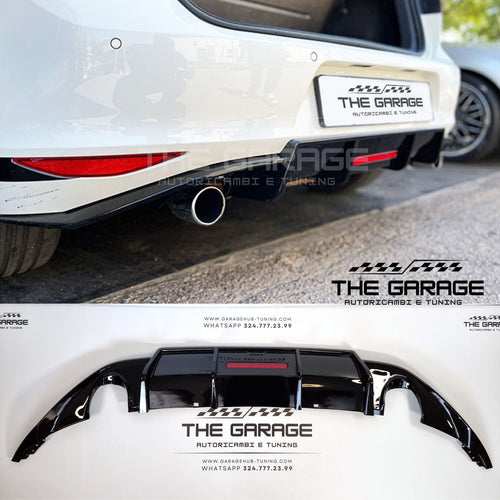 DIFFUSORE POSTERIORE con LED per VW GOLF 7.5 dal 2017  Nero Lucido