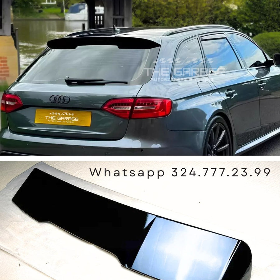 Spoiler Tetto RS4 Design per AUDI A4 B8 Avant *2008-2015* Alettone Nero Lucido