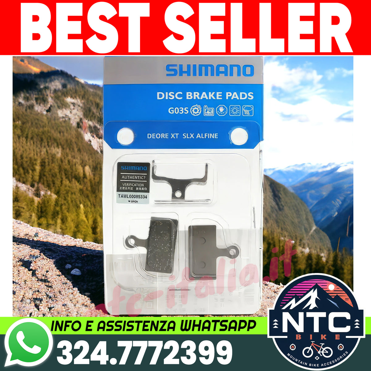 2x PASTIGLIE Freno SHIMANO G05S G03S DEORE XTR SLX ALFINE M9000 M9020 M987 – vista 17