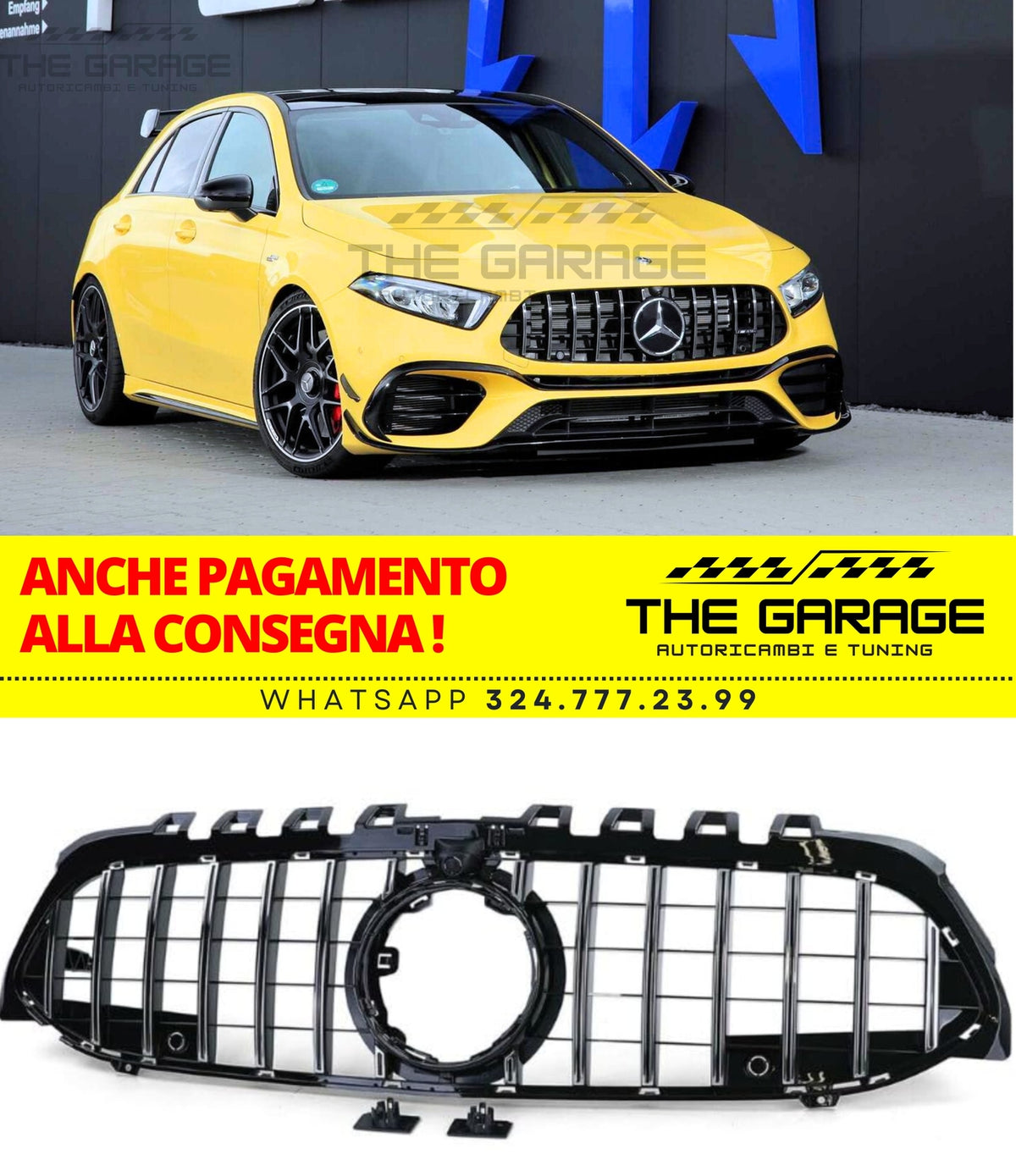 GRIGLIA A45 PANAMERICANA per MERCEDES CLASSE A W177 2018-2023 SILVER - CROMATA – vista 22