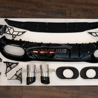 PER MERCEDES CLASSE A W177 AMG A35 - DIFFUSORE POSTERIORE ABS + TERMINALI