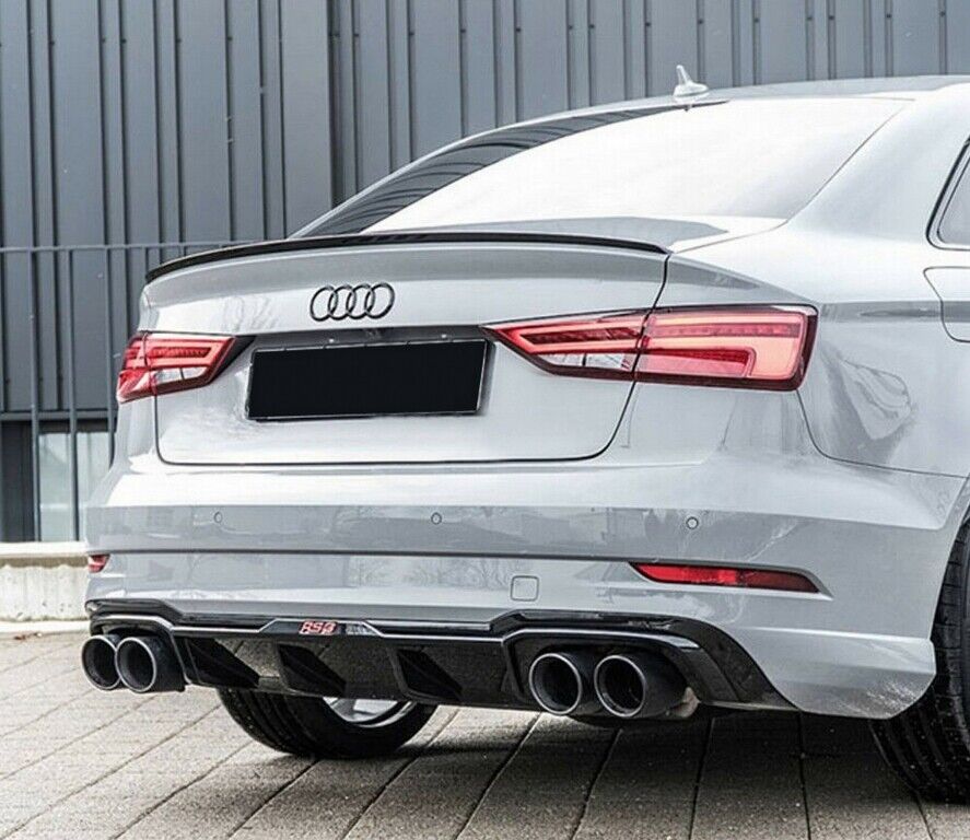 Spoiler per bagagliaio per Audi A3 8V berlina (2013 in poi) nero opaco – vista 10