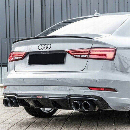 Spoiler per bagagliaio per Audi A3 8V berlina (2013 in poi) nero opaco