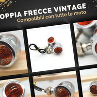 KIT Luci Tonde CROMATE Frecce per Moto Honda Suzuki Honda Yamaha Kawasaki