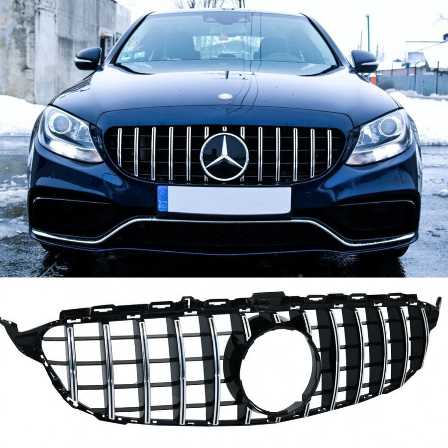 per Mercedes C W205 2014-2018 AMG Line Griglia Radiatore GT Look